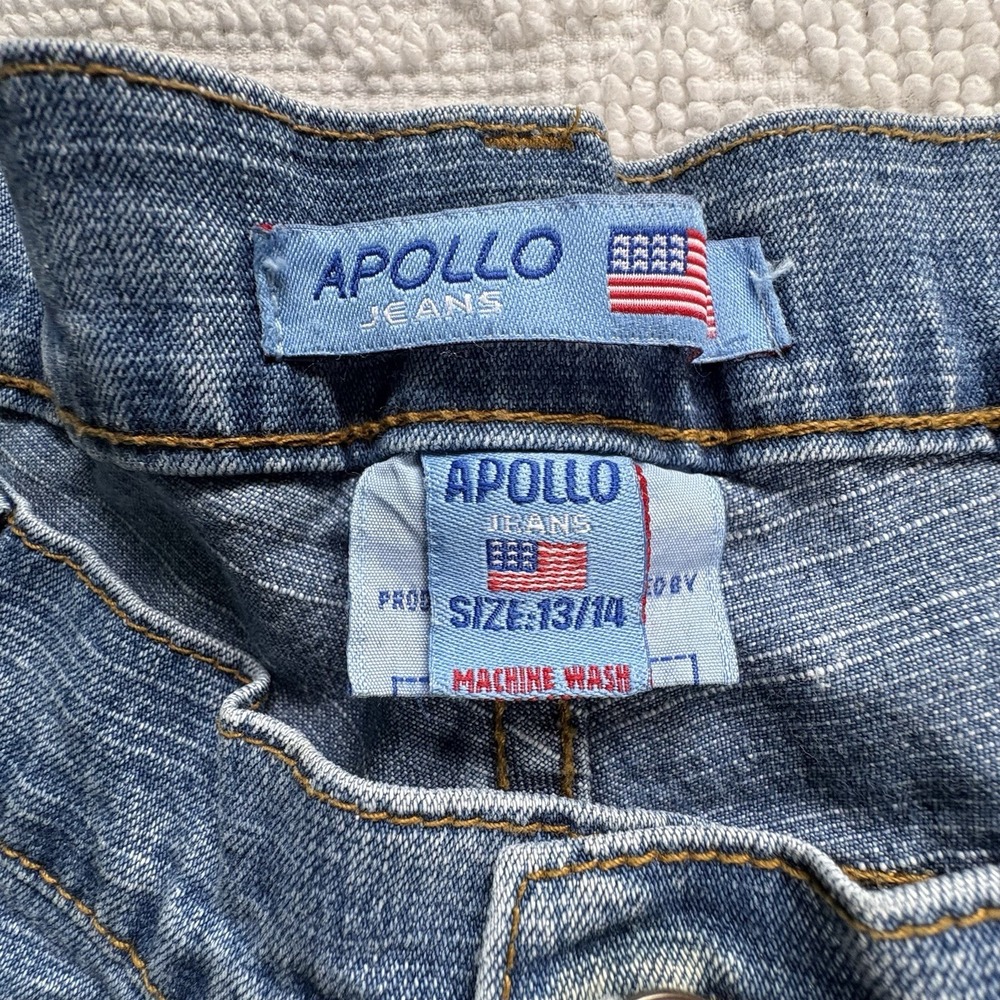 Vintage Apollo Jeans Womens Size 13 14 Waist 28" Flared Y2K Distressed Faded - Picture 6 of 10